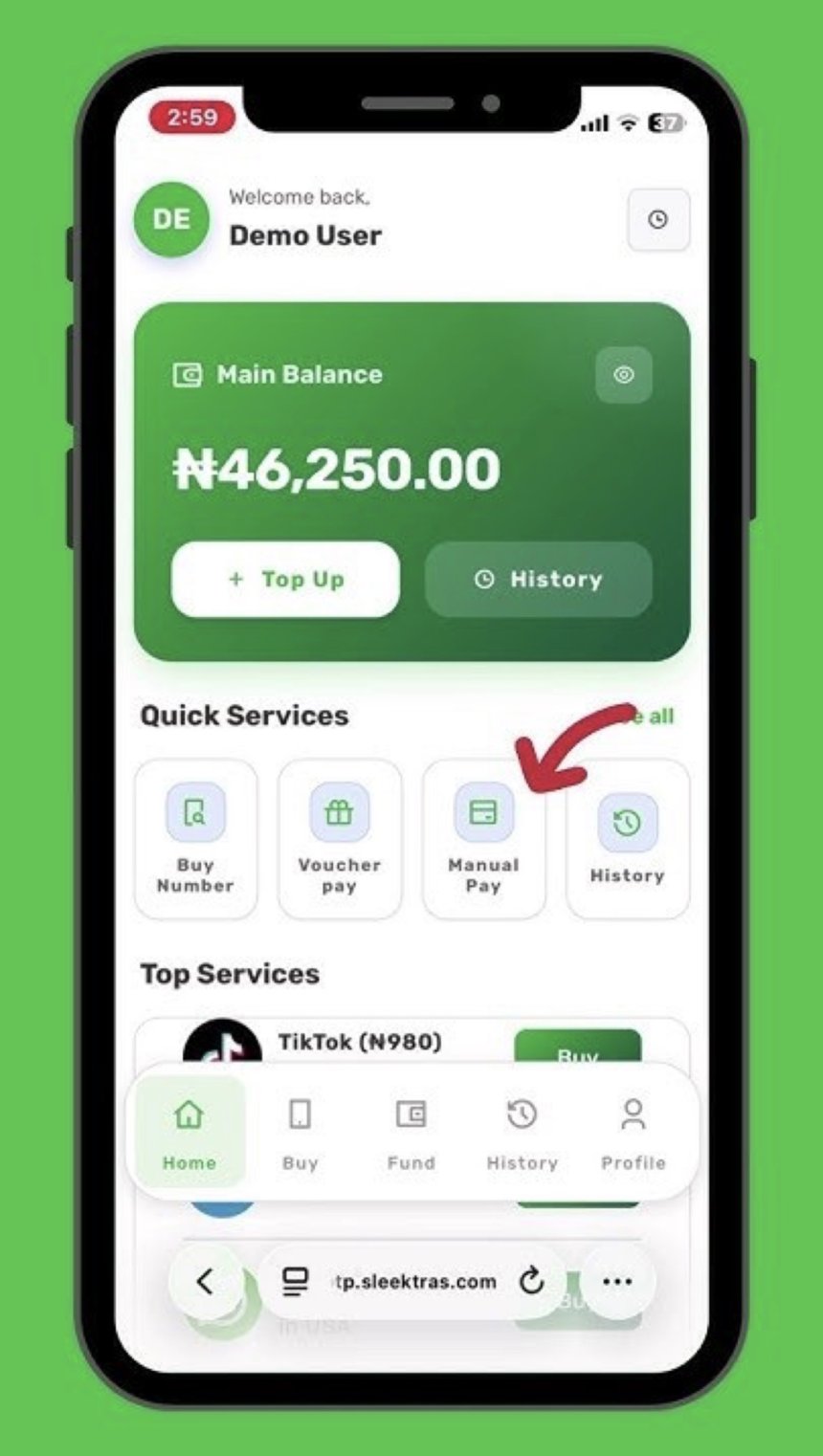 How to buy number on otp.sleektras.com
